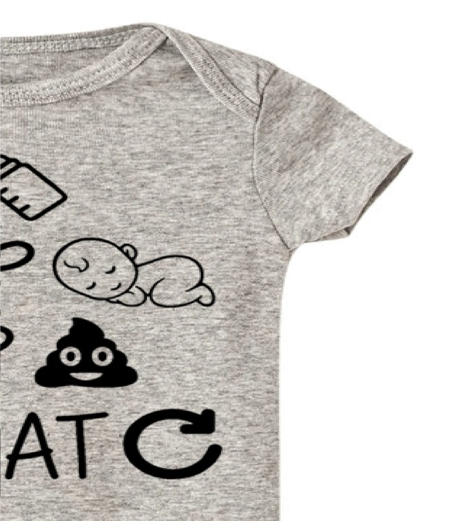 Baby Statement Onesies - Eat Sleep Poop Repeat (GRAY)