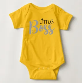 Baby Statement Onesies - Little Boss Yellow
