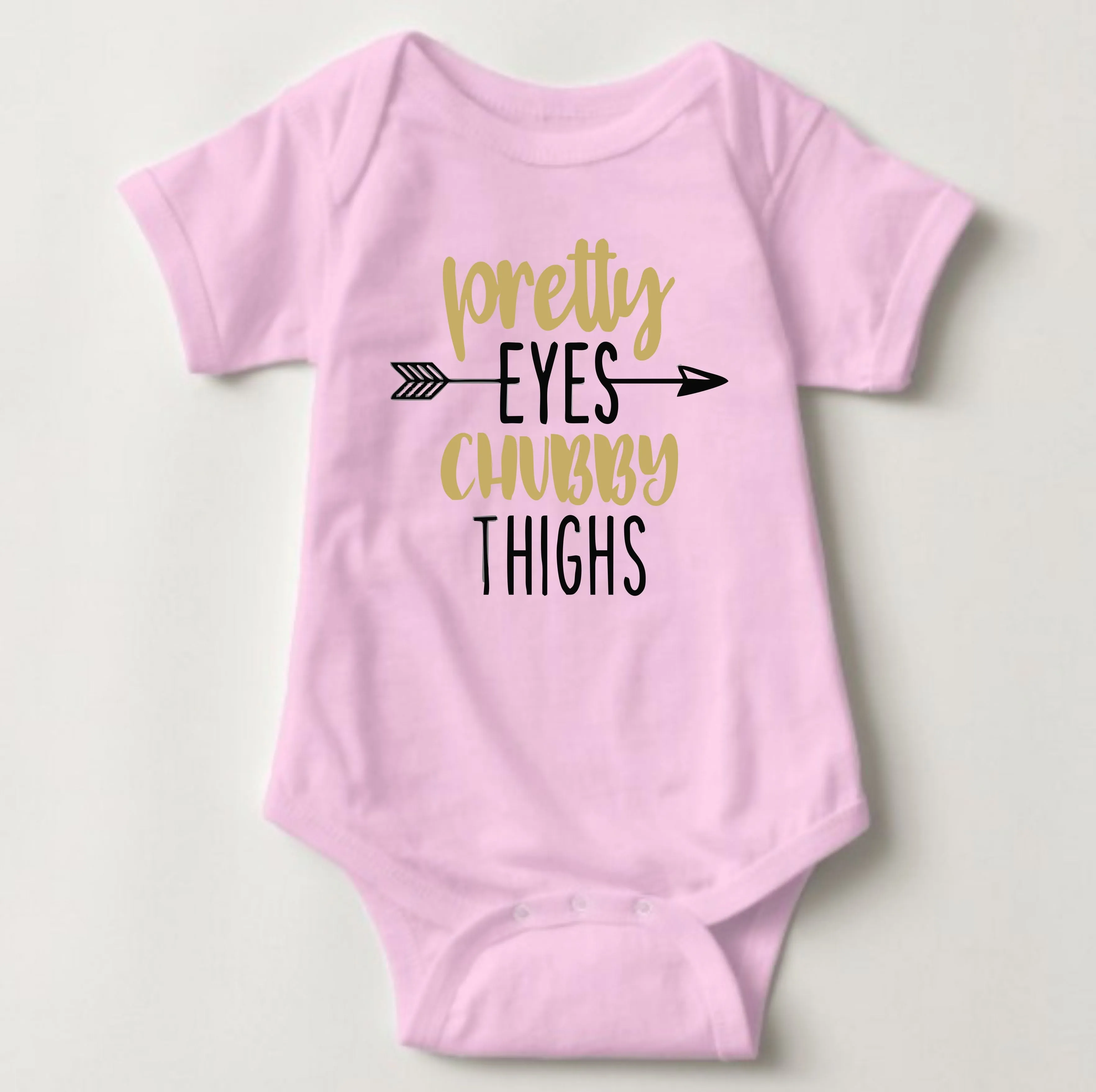 Baby Statement Onesies - Pretty Eyes Chubby Thighs
