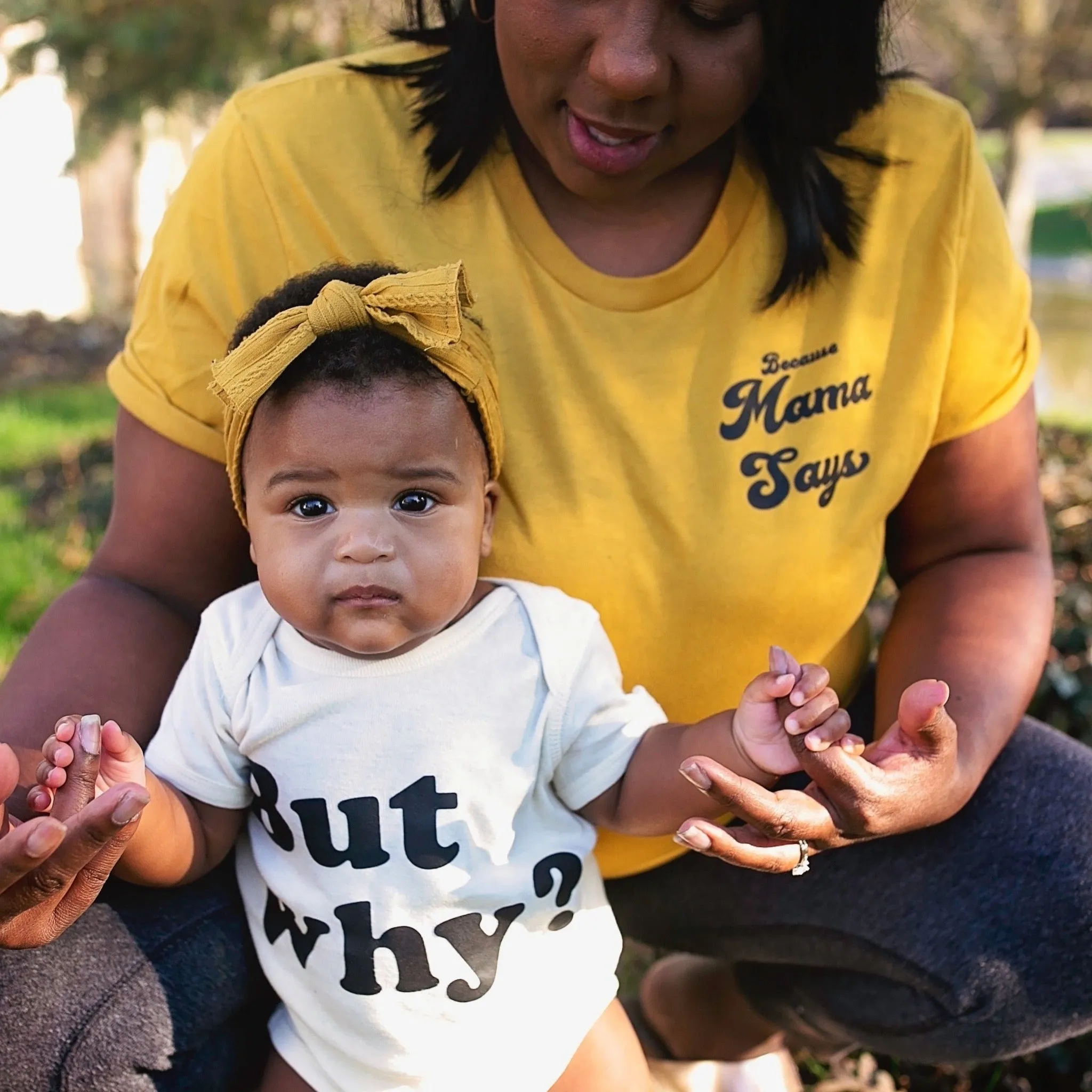 Because Mama Says- Mustard Pocket Style Tee