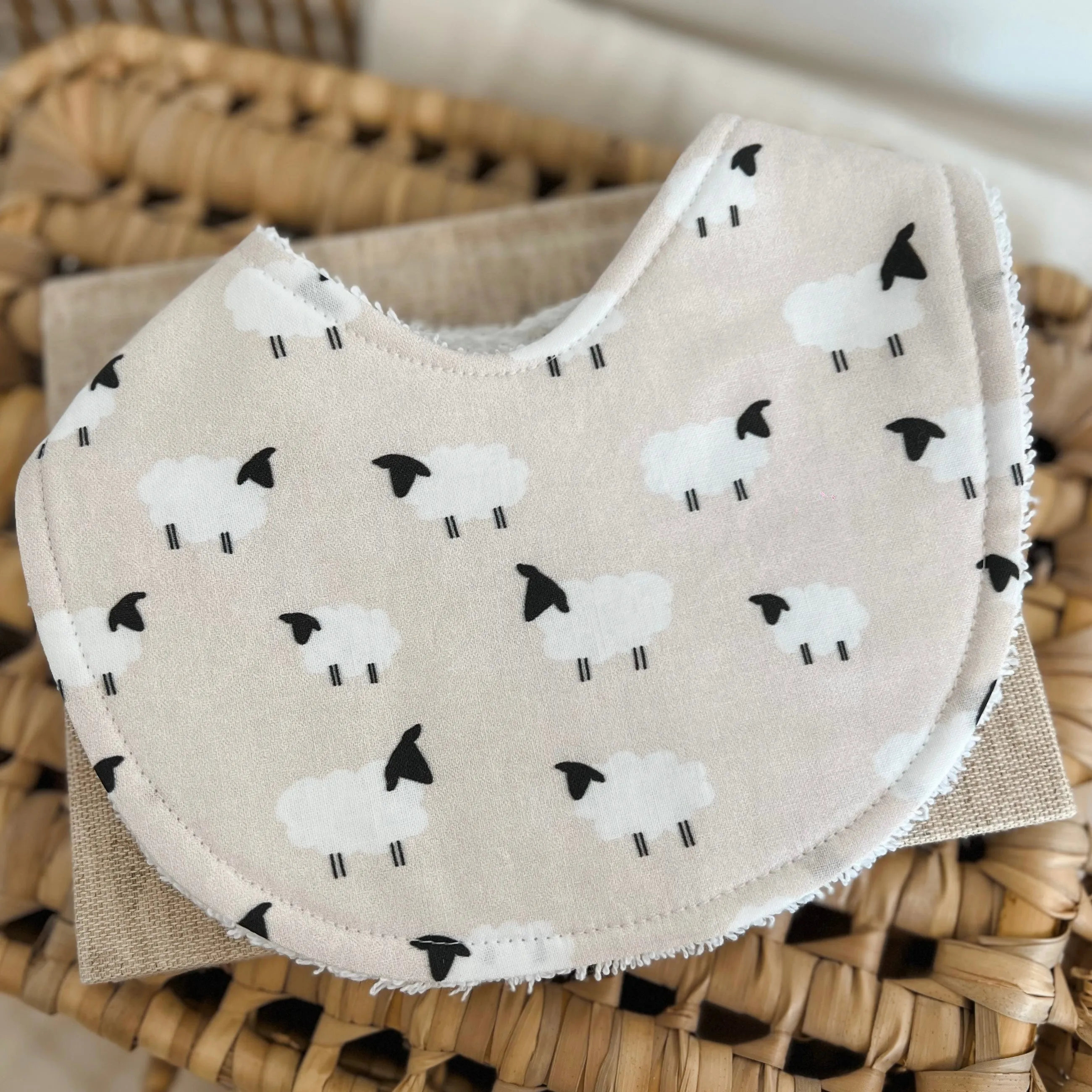 Bib - Beige Sheep