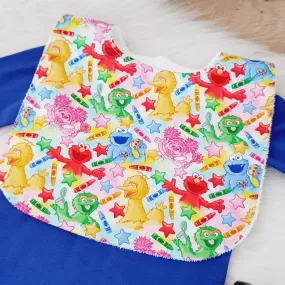 Bib, Handmade Baby Bib, Large Feeding Bib - Sesame Street