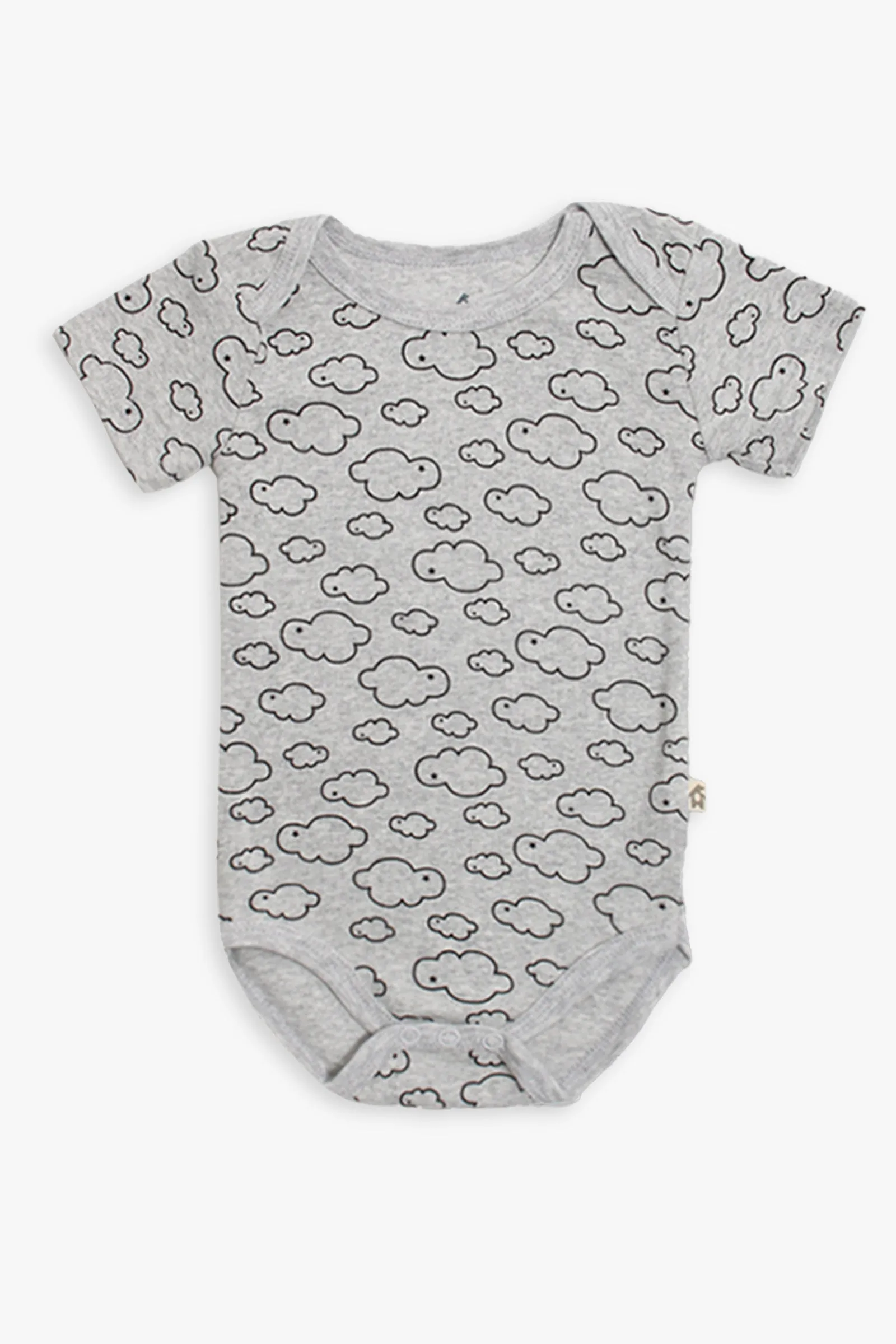 Black & White Grey Cloud Short Sleeve Bodysuit