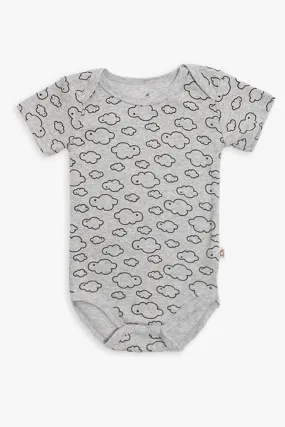 Black & White Grey Cloud Short Sleeve Bodysuit