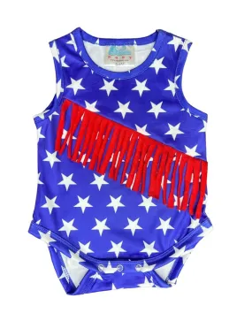Blue Star Fringe Shirt and Onesie Baby (0-18M)