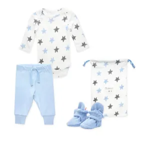 Booties & More 3 Piece Baby Gift Set - Light Blue