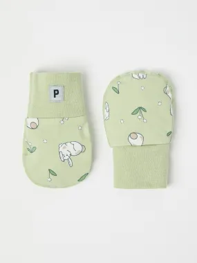 Bunny Print Baby Mittens