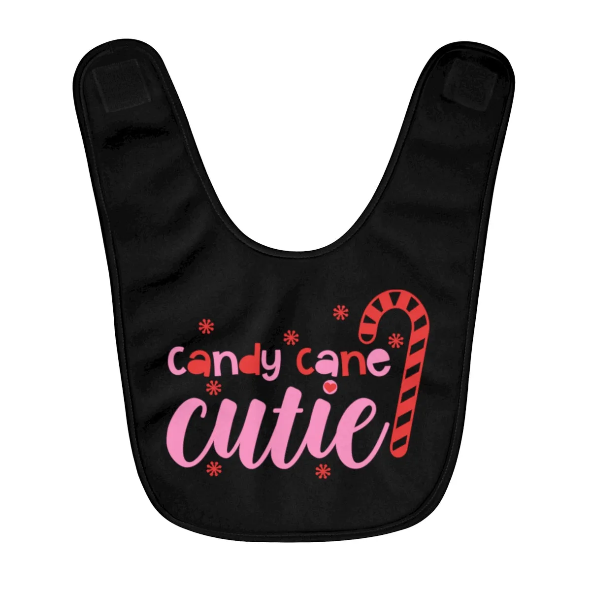 Candy Cane Cutie Fleece Baby Bib