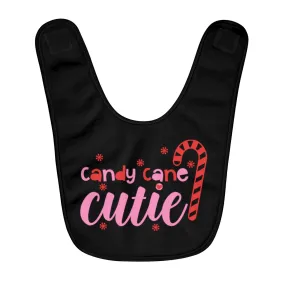 Candy Cane Cutie Fleece Baby Bib