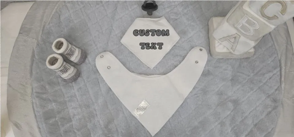 Cotton Bandana Bibs, Custom Baby, Unisex, Personalized,Custom for Baby,Last Name or First Name,Baby Announcement,Baby Bandana Bib,ShowerGift