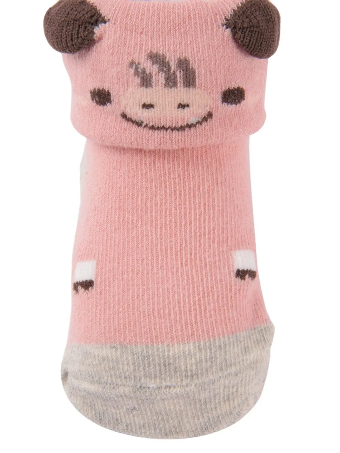 Cow Baby Socks with 3D Ears and Non-Slip Soles