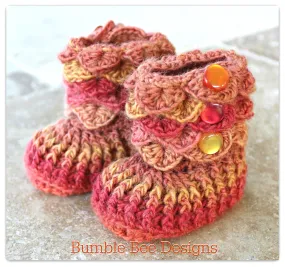 Crocodile Stitch Baby Booties That Stay On, New Baby Gift
