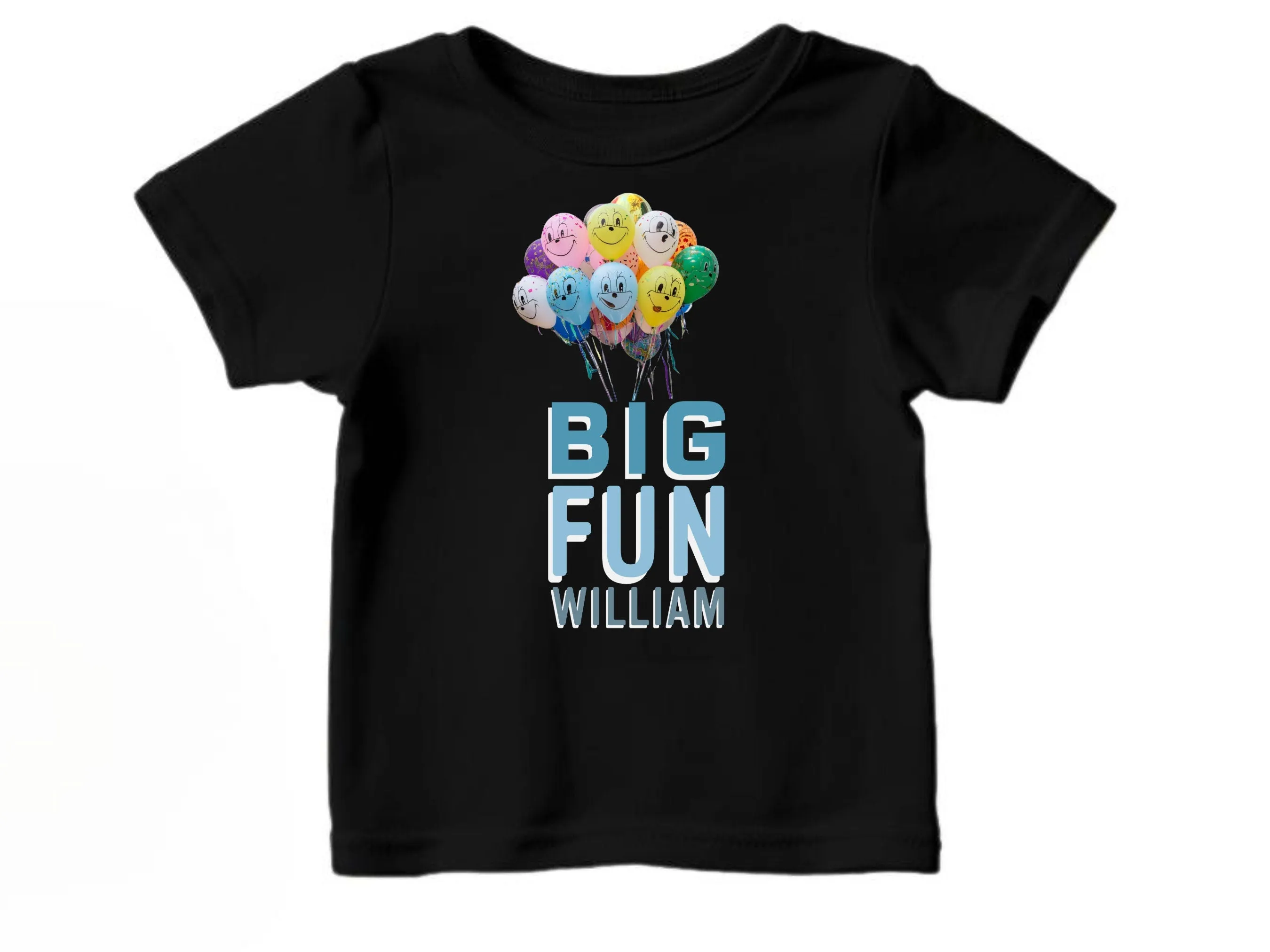 Custom Baby Name Boys Long Sleeve Bodysuit with Big Fun Black