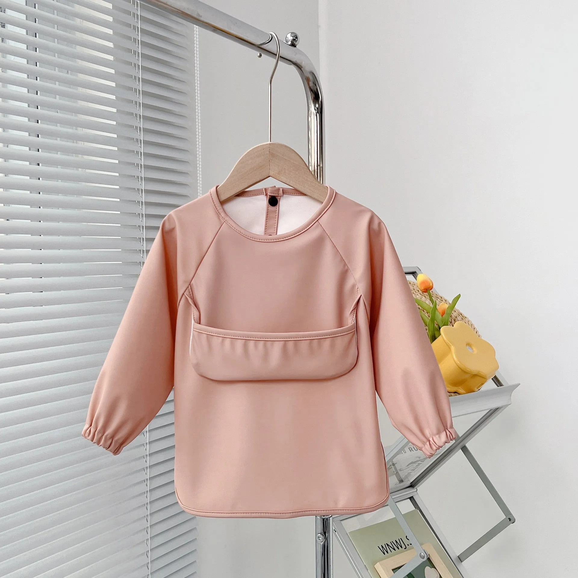 Cute Baby Bibs Toddler Waterproof Long Sleeve Apron Cartoon Animals Children Feeding Smock