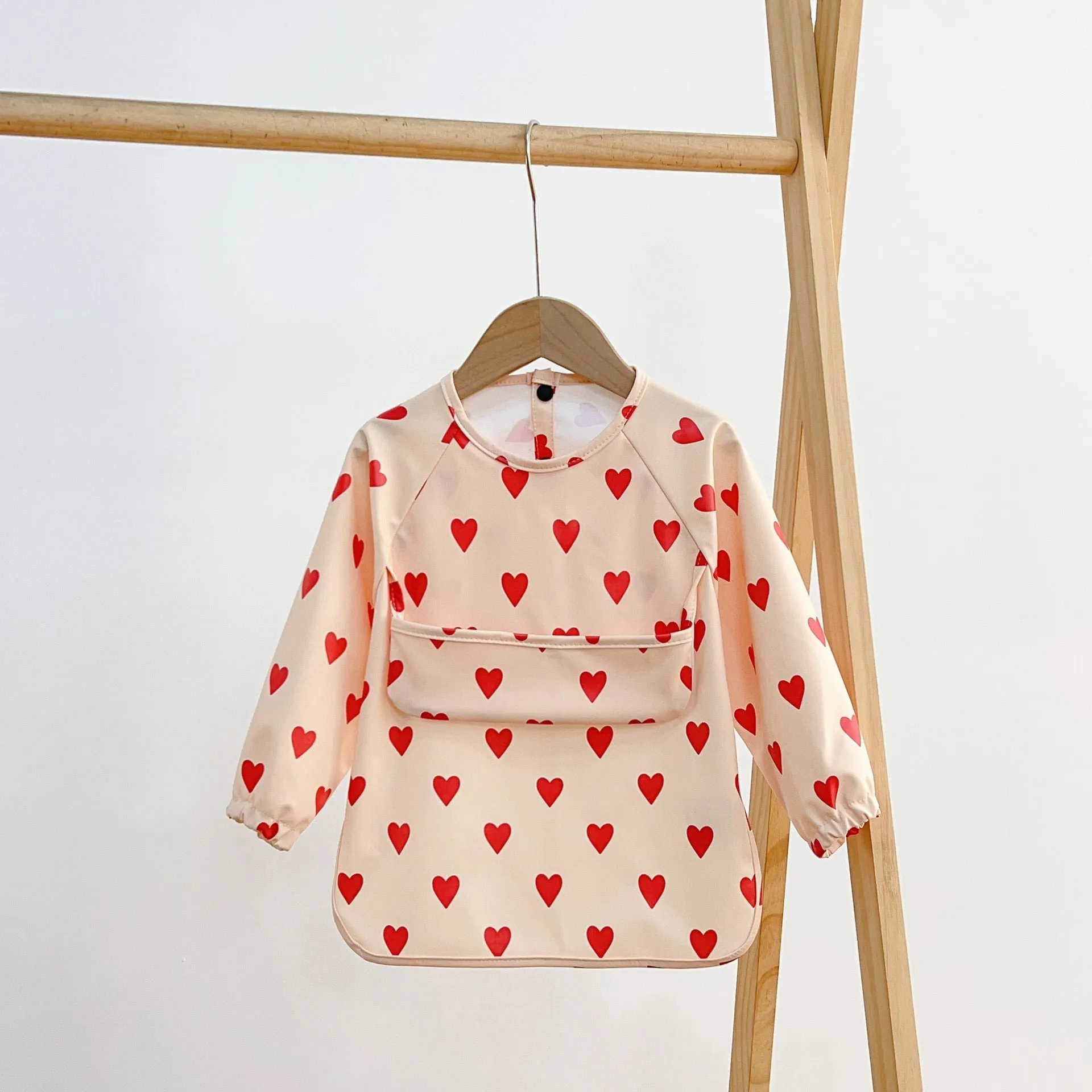 Cute Baby Bibs Toddler Waterproof Long Sleeve Apron Cartoon Animals Children Feeding Smock