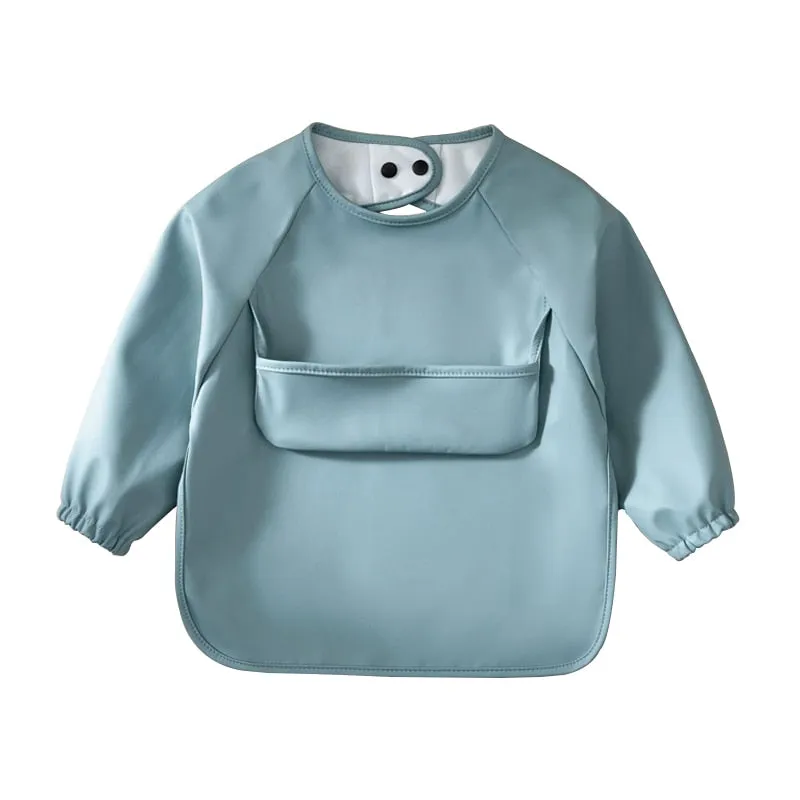 Cute Baby Bibs Toddler Waterproof Long Sleeve Apron Cartoon Animals Children Feeding Smock