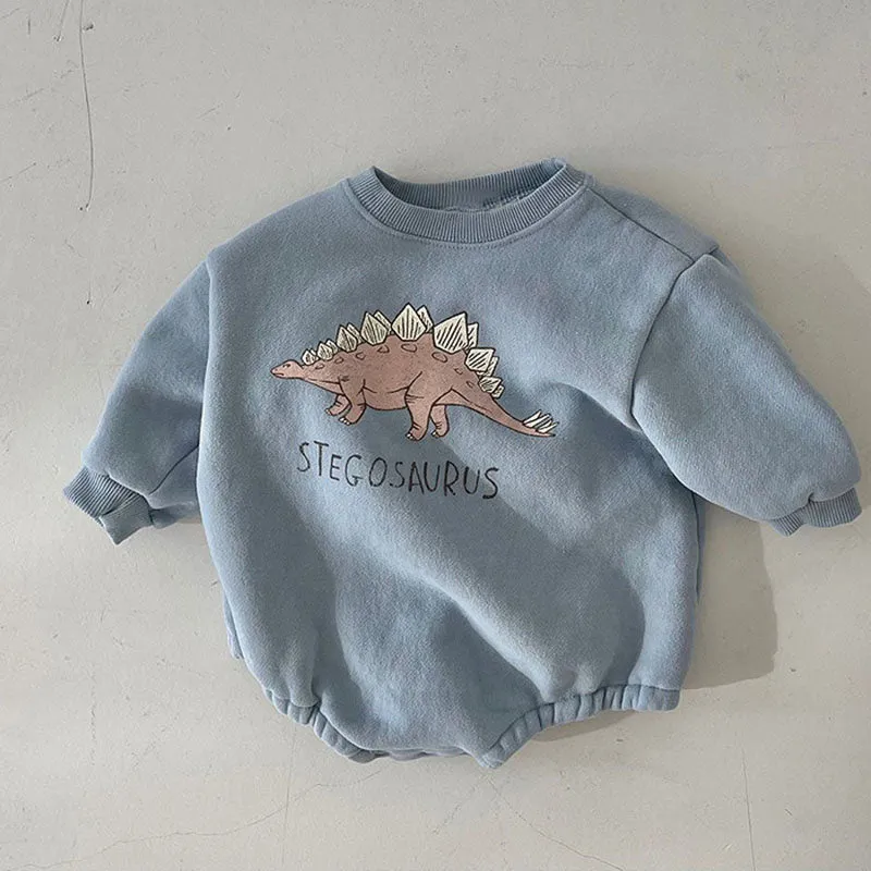 Dinosaur Print Baby Fleece Bodysuits | One-piece