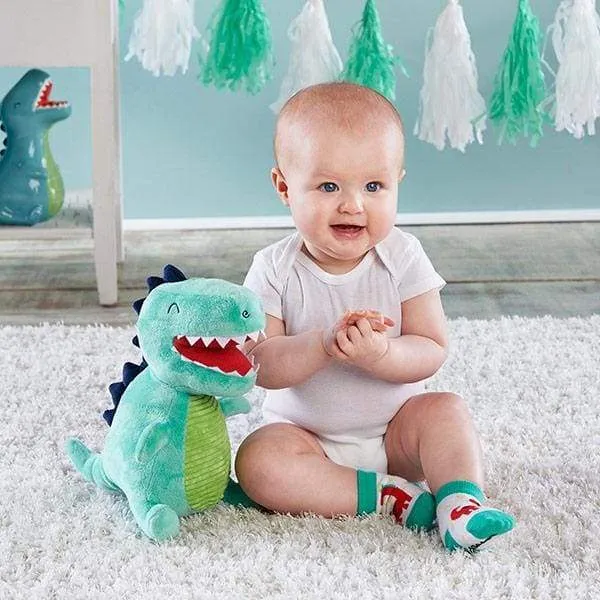 Doug the Dinosaur Plush Plus Socks & Dino Baby 4-Piece Gift Set