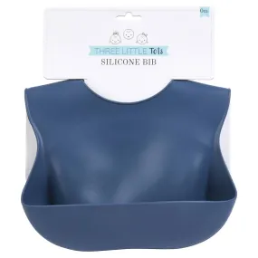 Dusty Blue Silicone Bib with Crumb Catcher