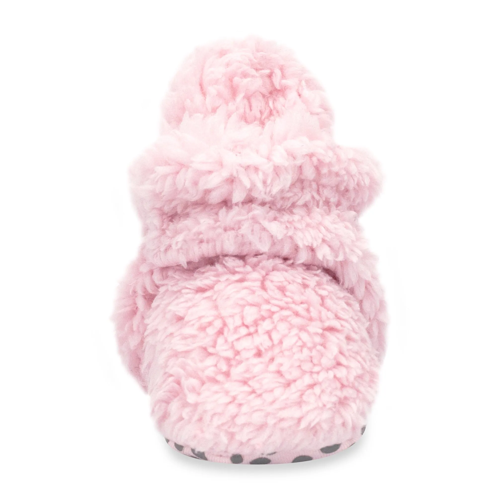 Furry Gripper Baby Bootie - Baby Pink