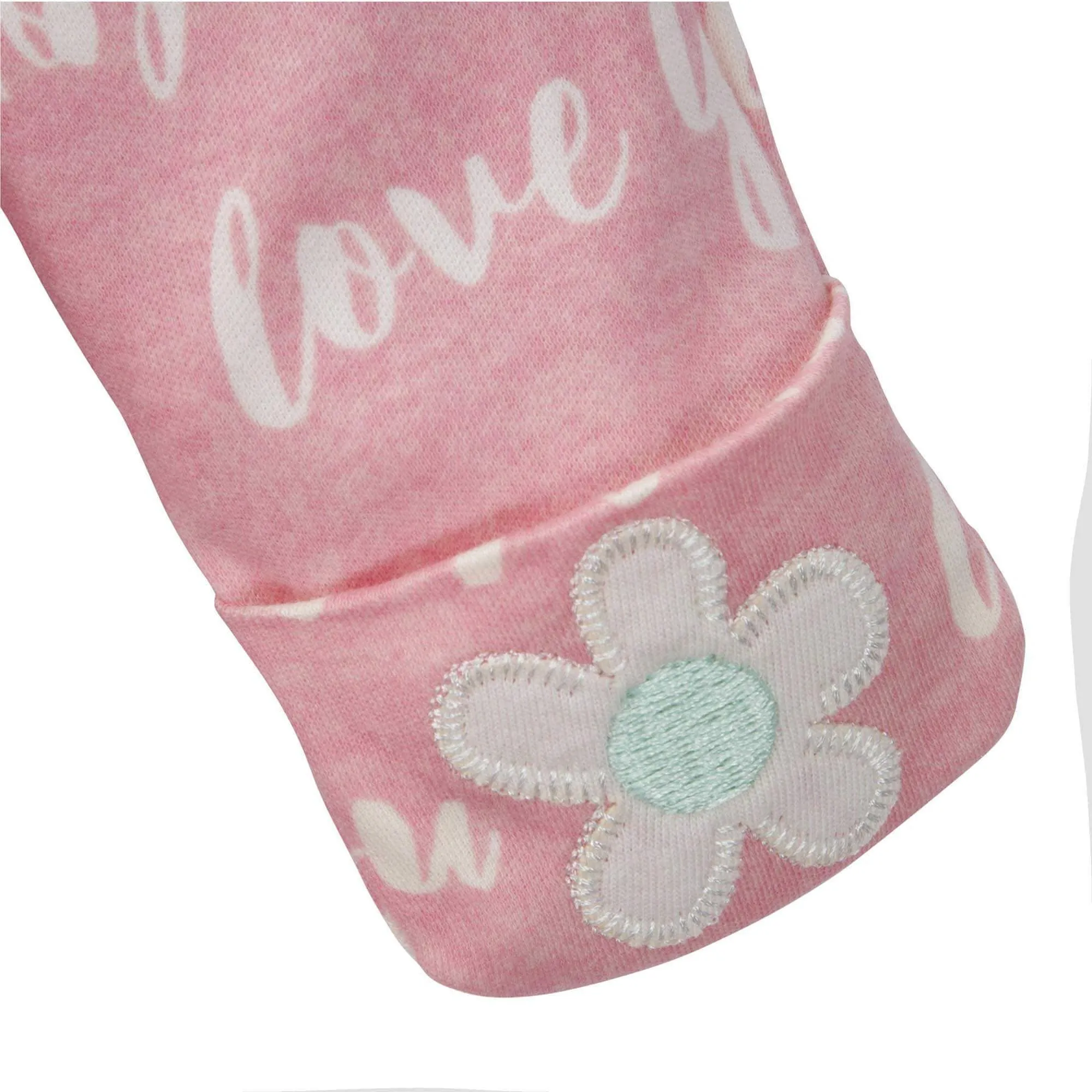 Gerber® 3-Piece Baby Girls "Love you" Organic Gown, Cap & Booties Starter Set