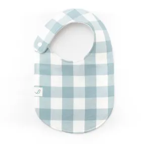 Gingham Check Bib - Light Blue