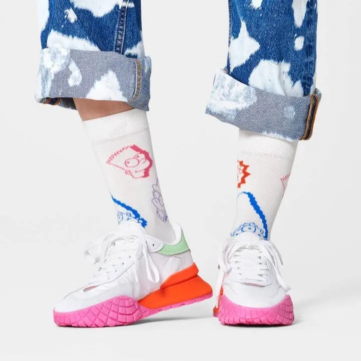 Happy Socks: The Simpsons Family Faces White
