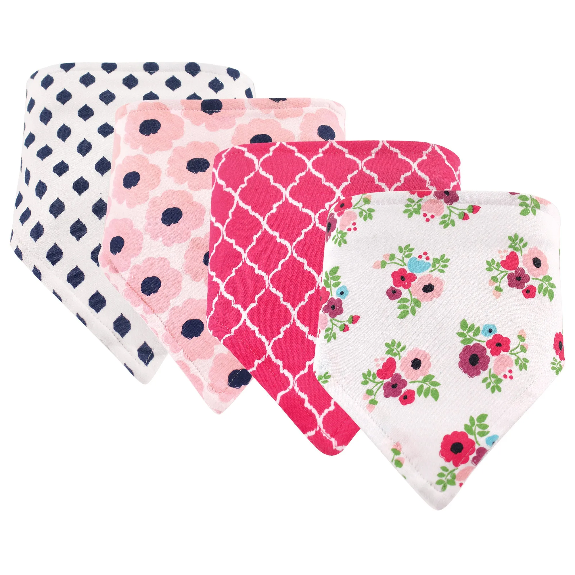 Hudson Baby Cotton Bandana Bibs, Floral
