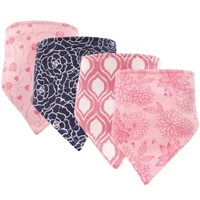 Hudson Baby Cotton Bandana Bibs, Modern Floral