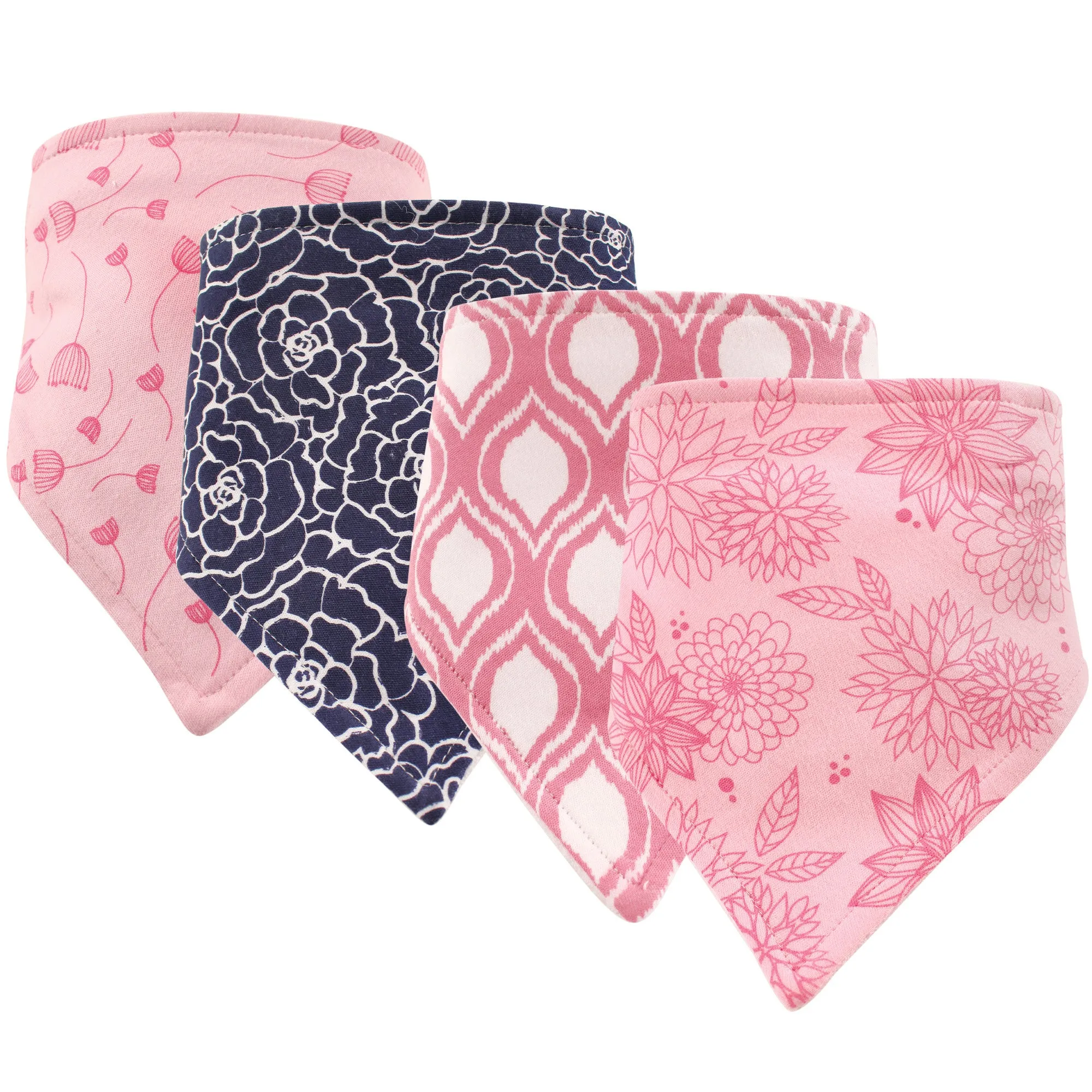 Hudson Baby Cotton Bandana Bibs, Modern Floral