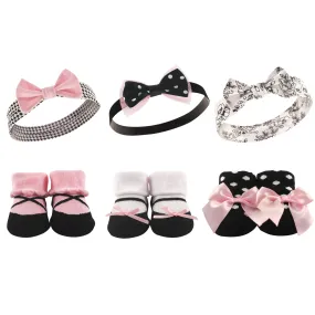 Hudson Baby Headband and Socks Giftset, Toile