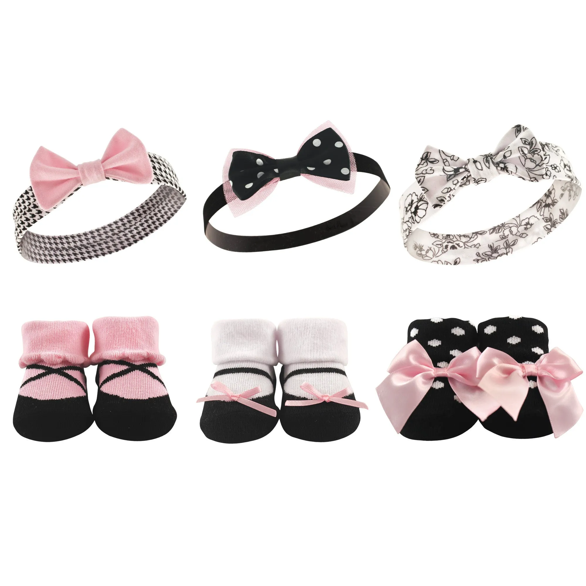 Hudson Baby Headband and Socks Giftset, Toile