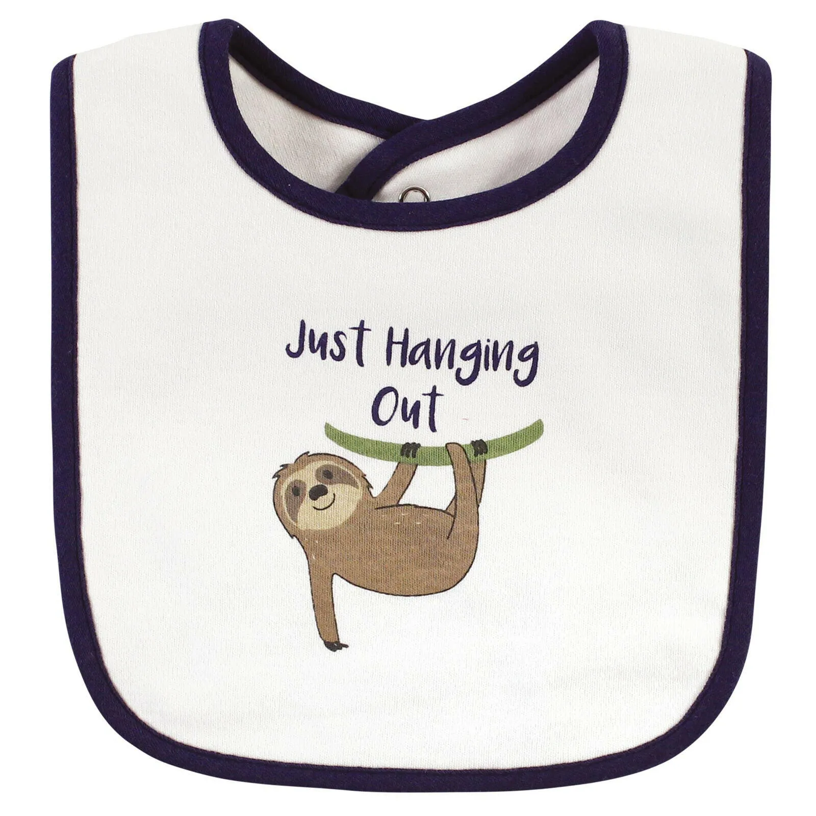 Hudson Baby Infant Boy Cotton Bib and Sock Set, Sloth, One Size