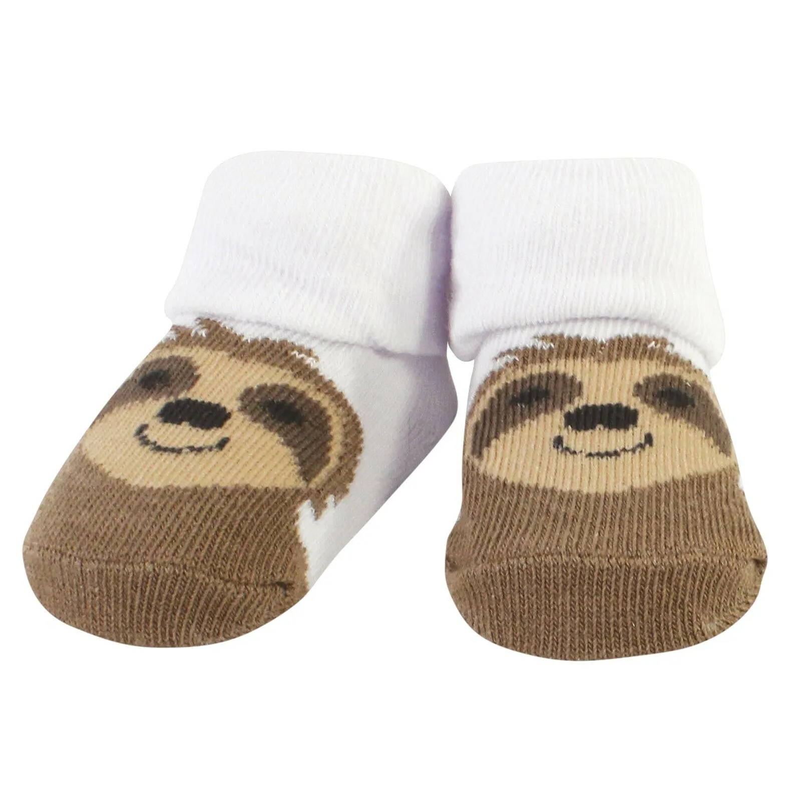 Hudson Baby Infant Boy Cotton Bib and Sock Set, Sloth, One Size