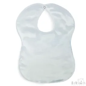 Large Plain White Satin Bib-P5177-W