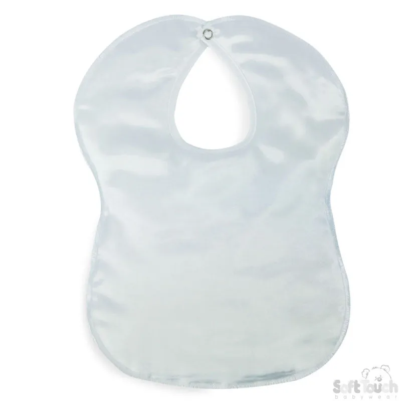 Large Plain White Satin Bib-P5177-W