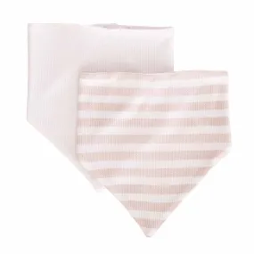 Latte Stripes Waffle 2pc Bandana Bibs
