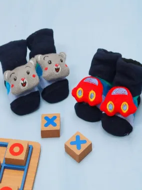 Little Racer Car and Puppy Socks Set for Baby Boys