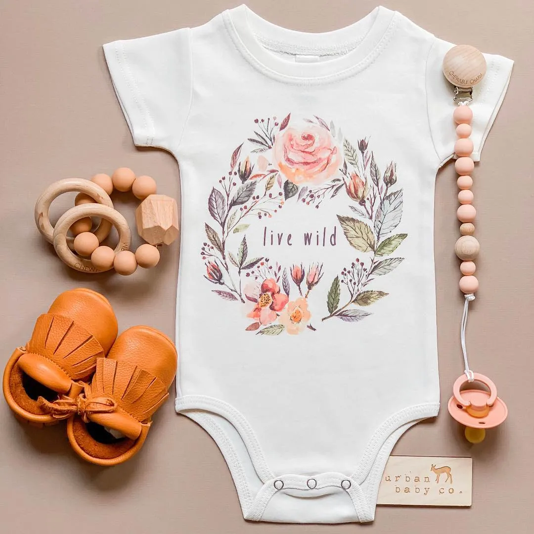 Live Wild Organic Baby Bodysuit - Short Sleeve