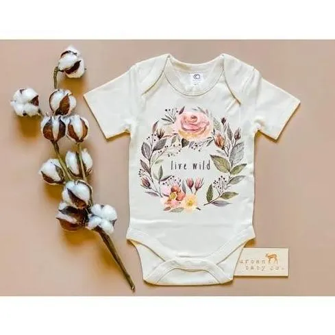 Live Wild Organic Baby Bodysuit - Short Sleeve
