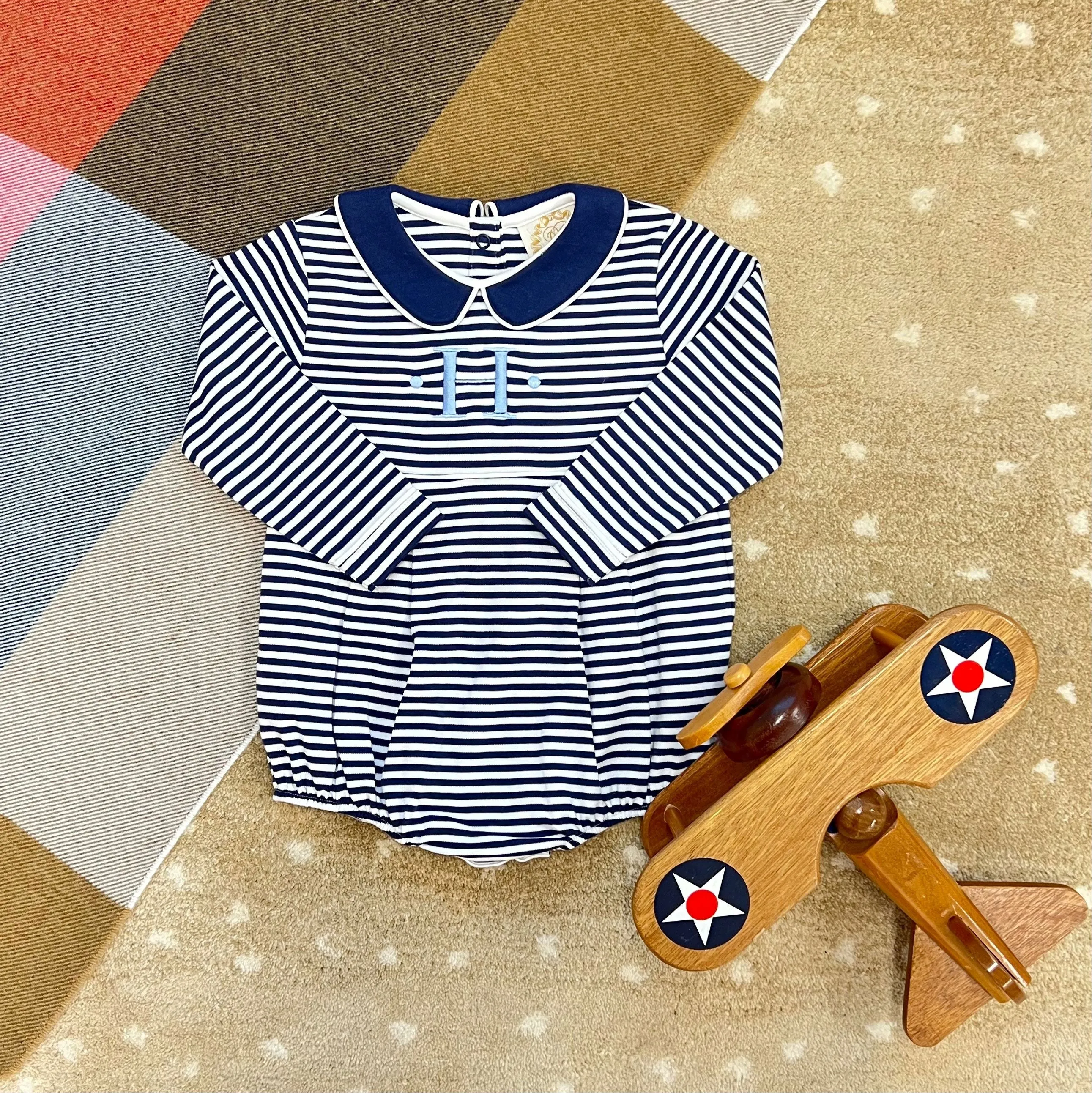 Long Sleeve Bradford Bubble - Nantucket Navy Stripe