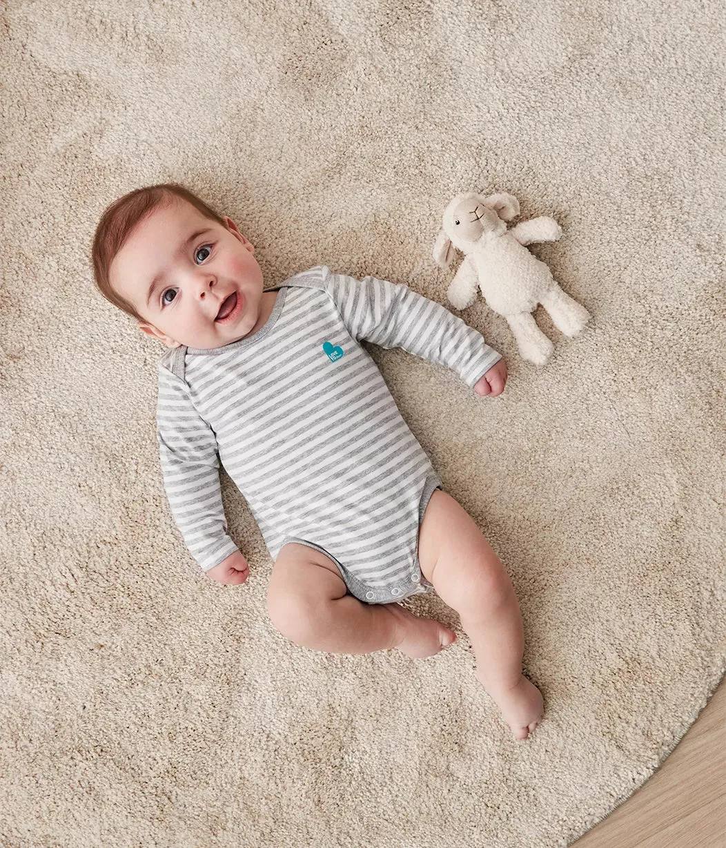 Love To Dream Cotton Long sleeve Bodysuit - Grey Stripe