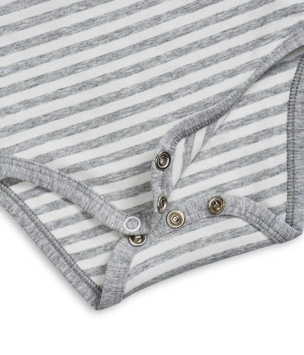 Love To Dream Cotton Long sleeve Bodysuit - Grey Stripe