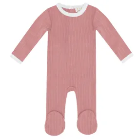 Lux Baby Special Rib Dark Pink Onesies Footie