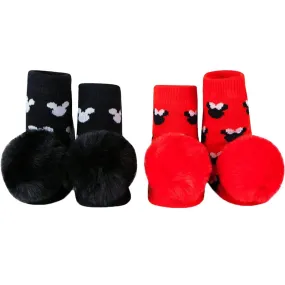 Mickey & Minnie Pom Pom Socks  Baby Rattle Sock