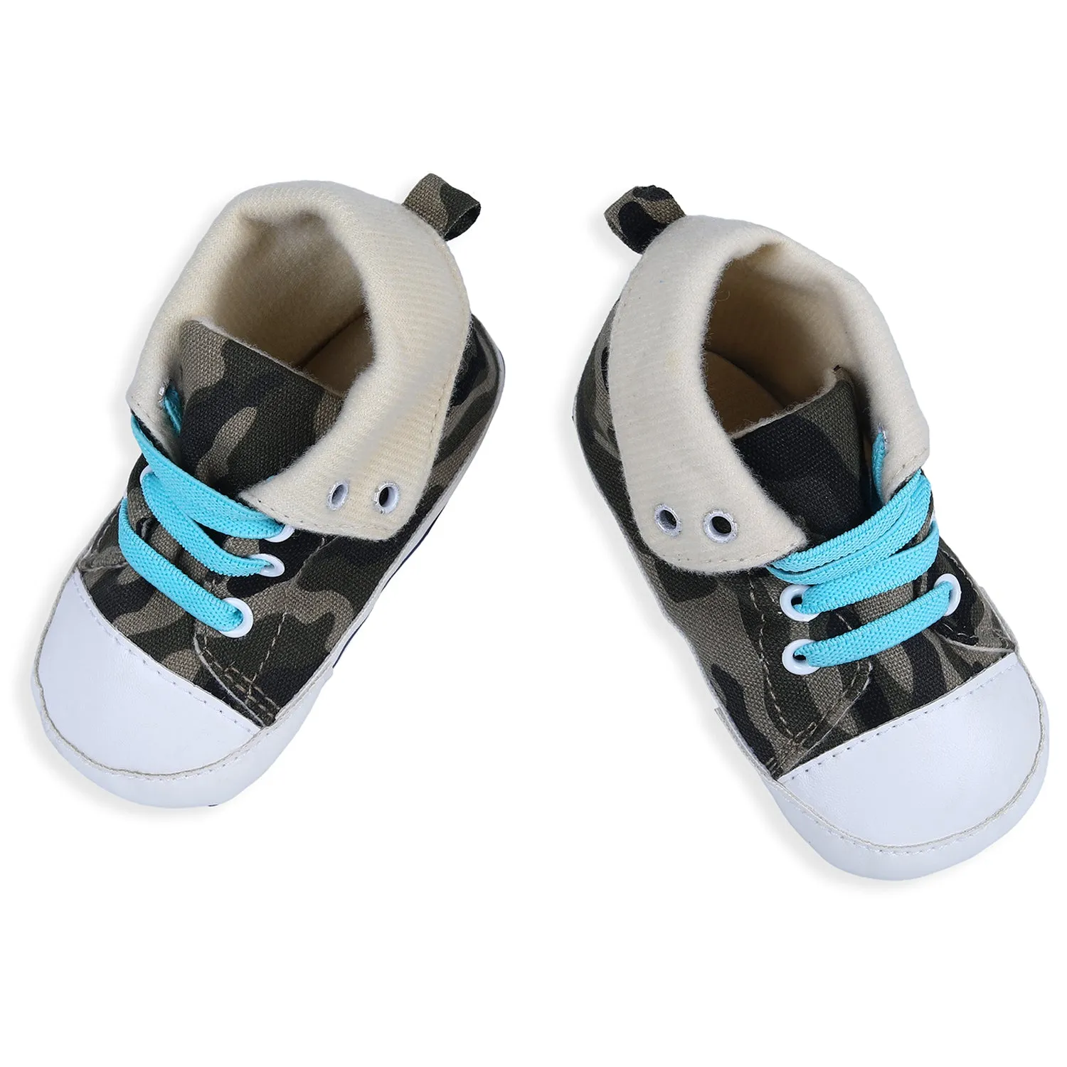 Military High Top Foldable Casual Sneaker Booties - Multicolour
