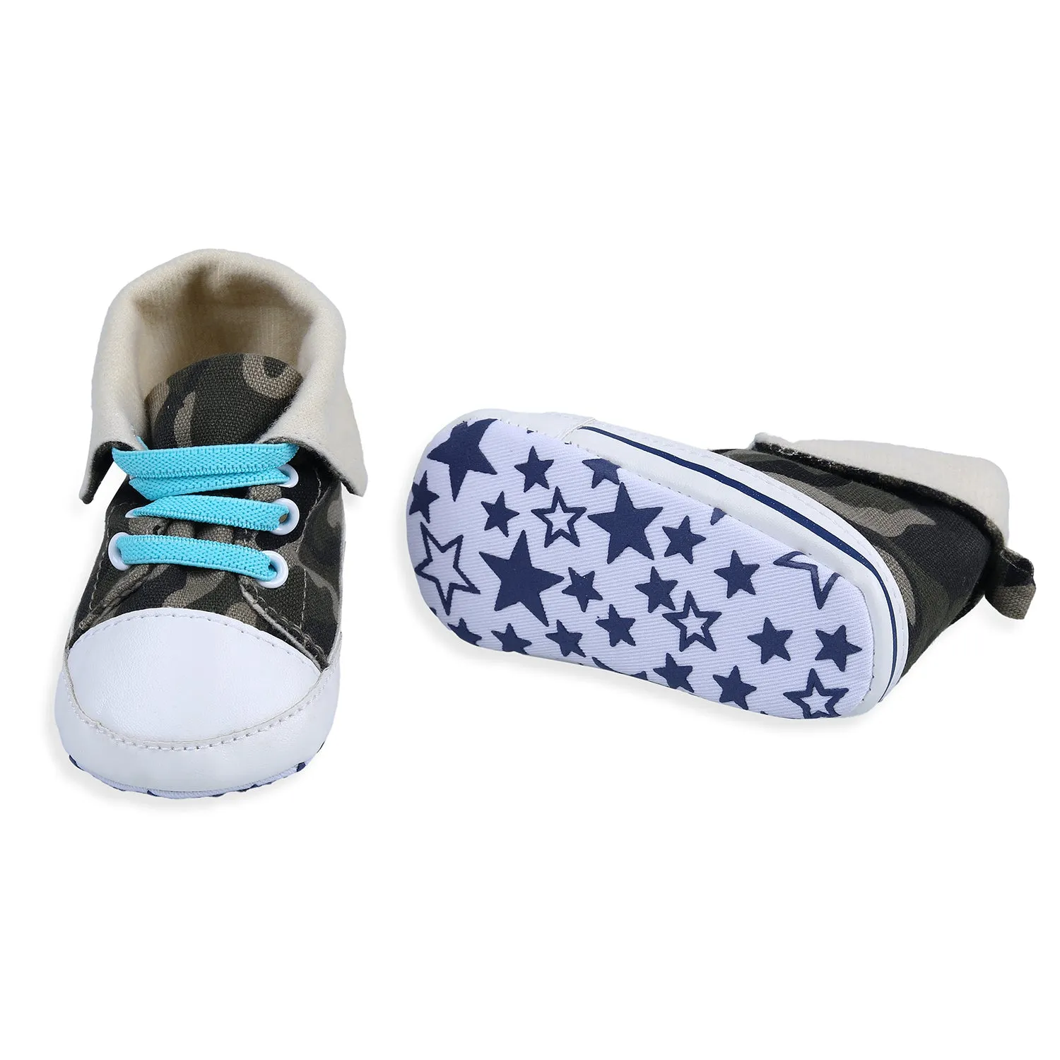 Military High Top Foldable Casual Sneaker Booties - Multicolour