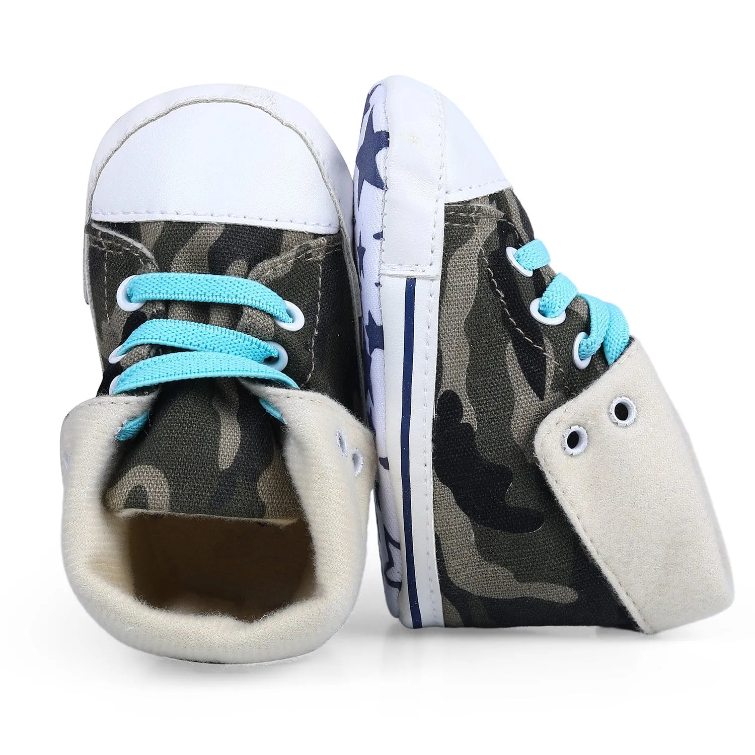 Military High Top Foldable Casual Sneaker Booties - Multicolour