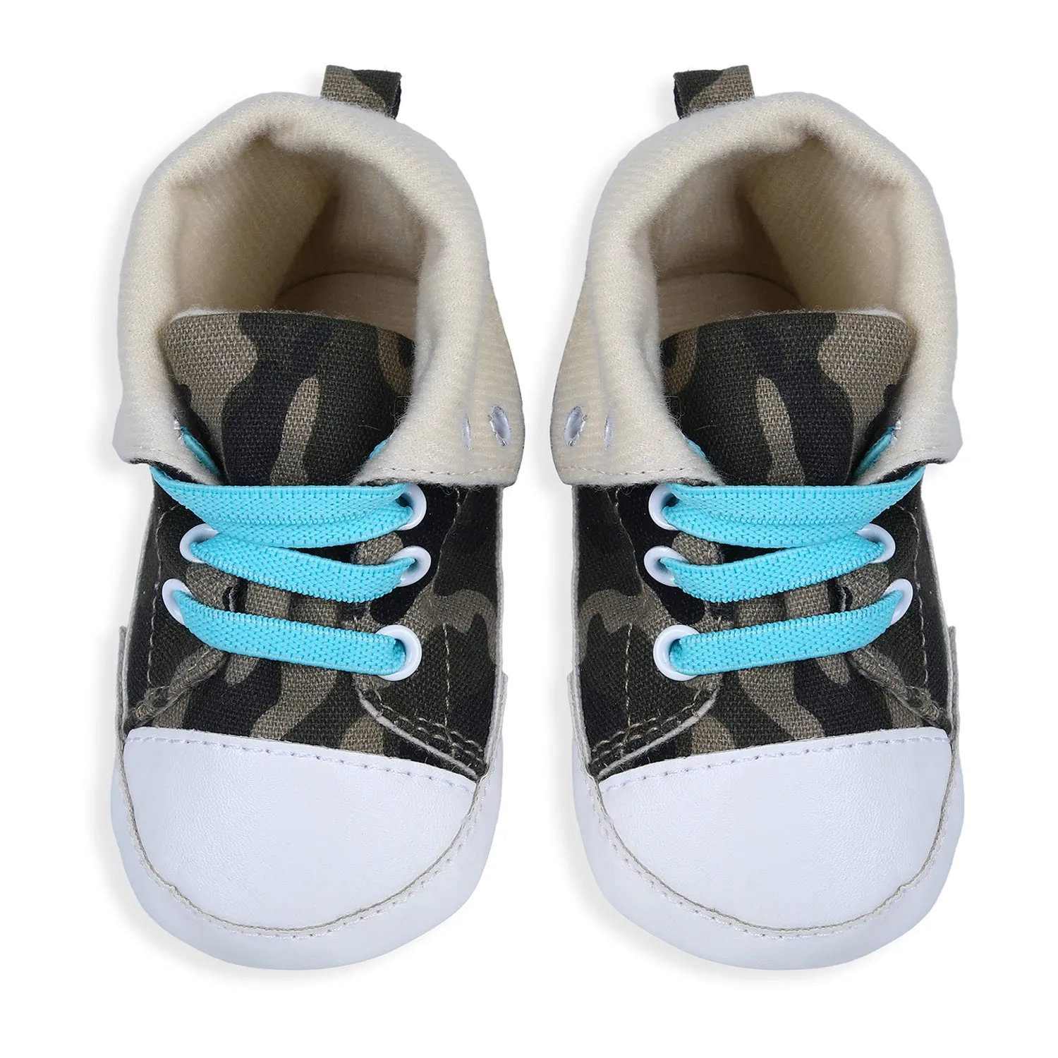Military High Top Foldable Casual Sneaker Booties - Multicolour