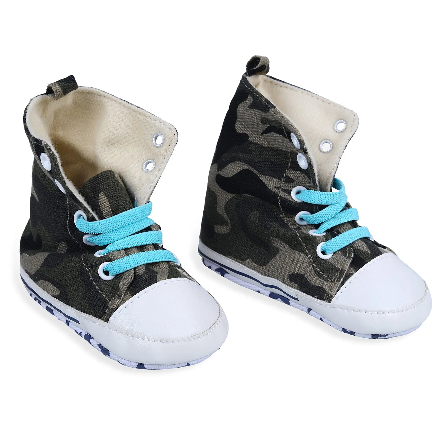 Military High Top Foldable Casual Sneaker Booties - Multicolour